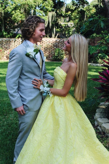Yellow Prom Dresses,Evening Dress Pretty Prom Dresses HZ1023